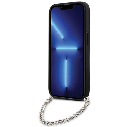Etui til Apple iPhone 14 Pro Max, Karl Lagerfeld, Saffiano Monogram Chain, Sølvfarvet