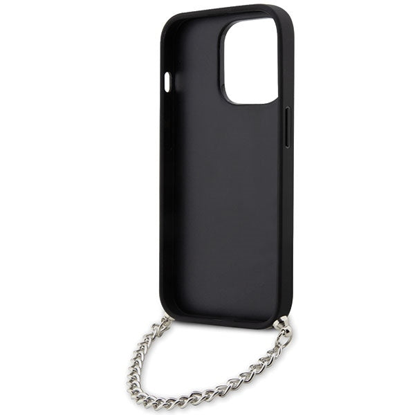 Etui til Apple iPhone 14 Pro Max, Karl Lagerfeld, Saffiano Monogram Chain, Sølvfarvet