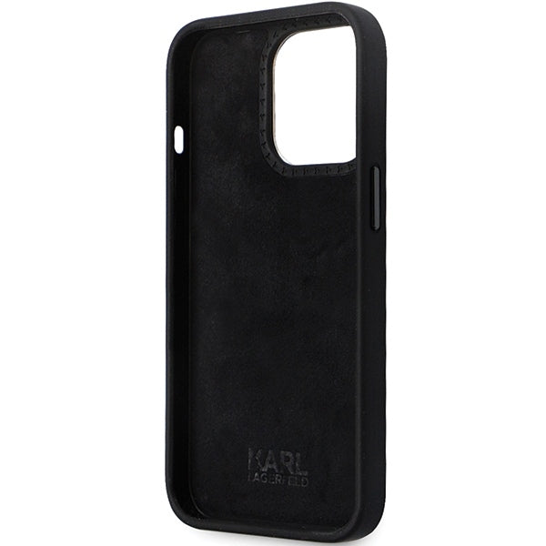Cover til Apple iPhone 14 Pro Max, Karl Lagerfeld, Silicone Ikonik Karl Metal, Sort