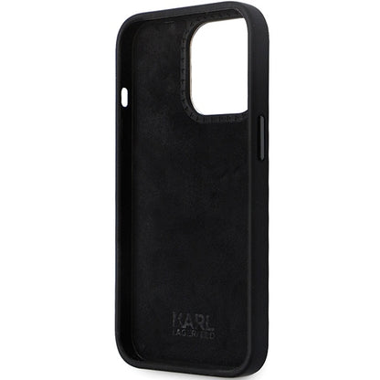 Cover til Apple iPhone 14 Pro Max, Karl Lagerfeld, Silicone Ikonik Karl Metal, Sort