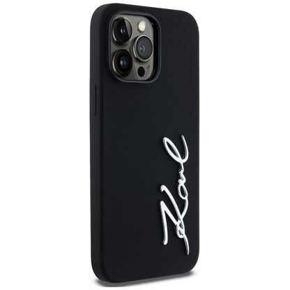 Case for Apple iPhone 14 Pro Max, Karl Lagerfeld, Silicone Script, Black