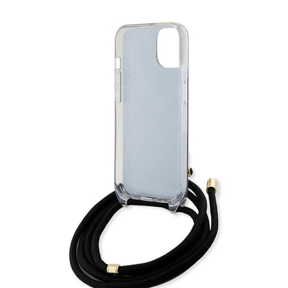 Etui til Apple iPhone 15, Guess, 4G IML Printed Crossbody, Sort