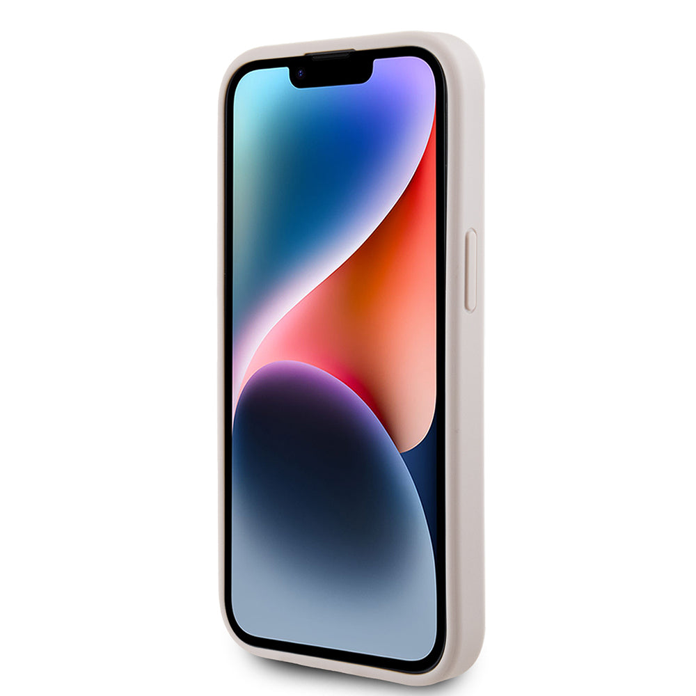 Etui til Apple iPhone 15, Guess, 4G Metal Gold Logo, Pink