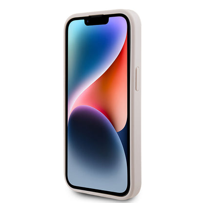 Etui til Apple iPhone 15, Guess, 4G Metal Gold Logo, Pink