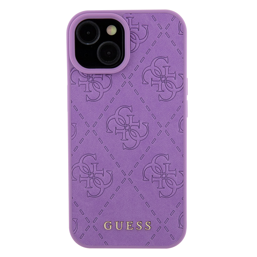 Etui til Apple iPhone 15, Guess, 4G Stamped, Lys Lilla