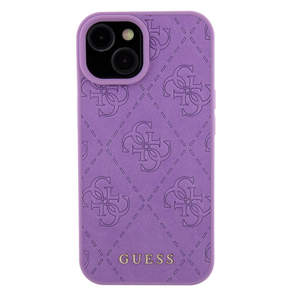 Etui til Apple iPhone 15, Guess, 4G Stamped, Lys Lilla