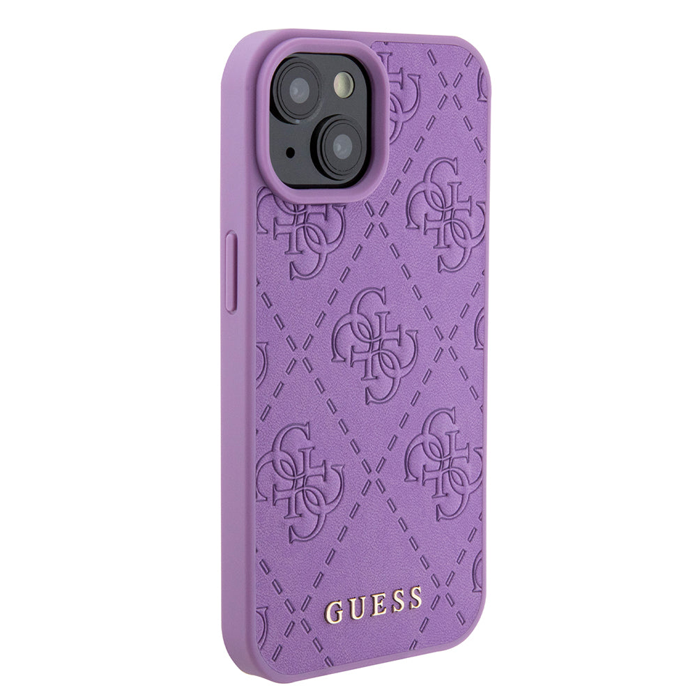 Etui til Apple iPhone 15, Guess, 4G Stamped, Lys Lilla