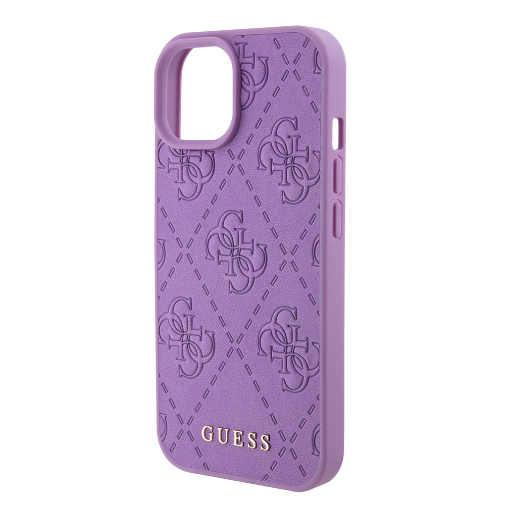 Etui til Apple iPhone 15, Guess, 4G Stamped, Lys Lilla