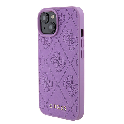 Etui til Apple iPhone 15, Guess, 4G Stamped, Lys Lilla