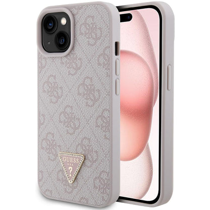 Etui til Apple iPhone 15, Guess, 4G Triangle Strass, Pink