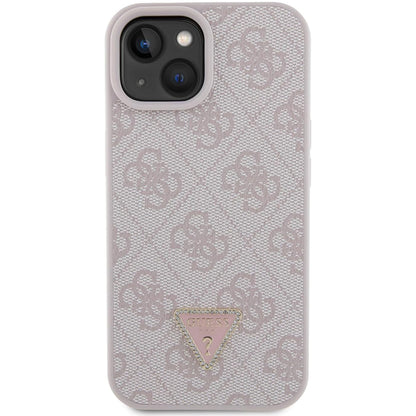 Etui til Apple iPhone 15, Guess, 4G Triangle Strass, Pink