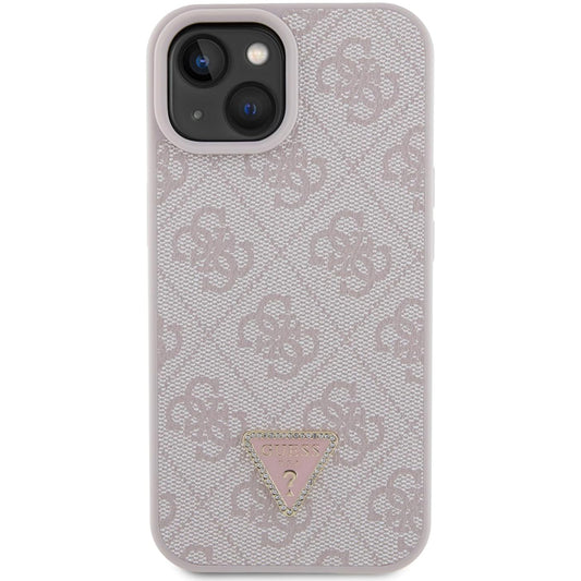 Etui til Apple iPhone 15, Guess, 4G Triangle Strass, Pink