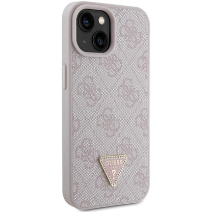 Etui til Apple iPhone 15, Guess, 4G Triangle Strass, Pink