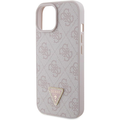 Etui til Apple iPhone 15, Guess, 4G Triangle Strass, Pink