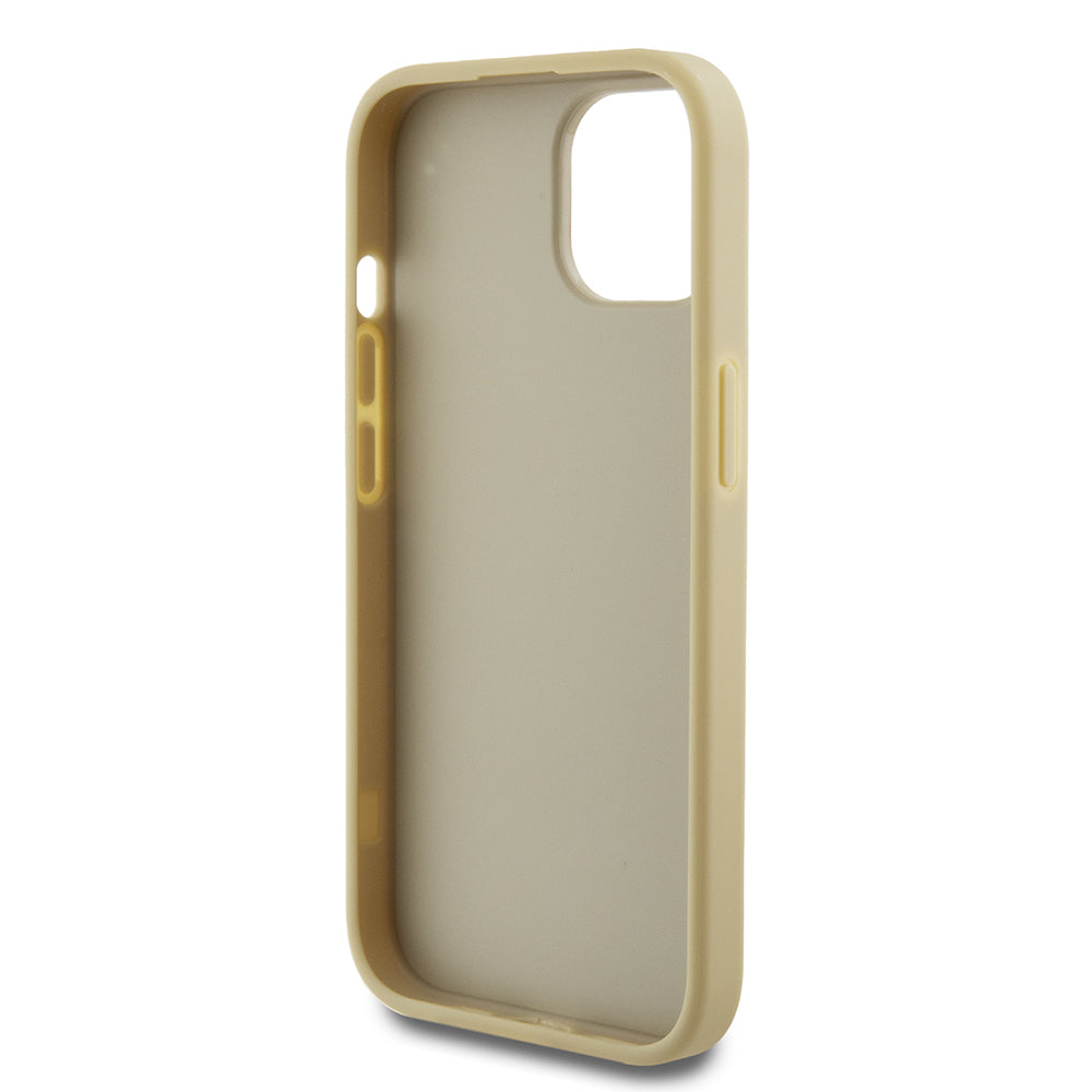 Etui til Apple iPhone 15, Guess, Glitter Big 4G Script, Guld