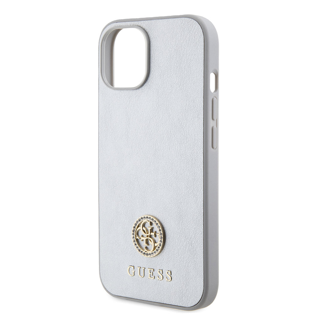 Case for Apple iPhone 15, Guess, Strass Metal Logo, Silver
