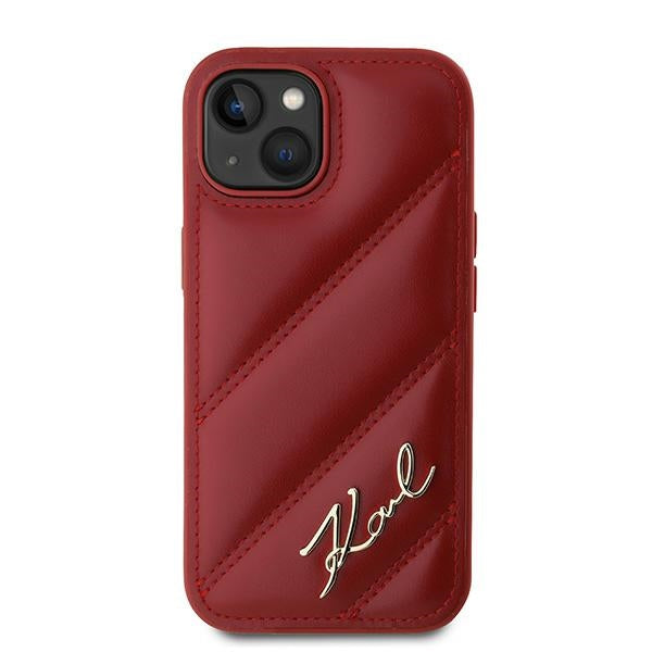 Etui til Apple iPhone 15, Karl Lagerfeld, Diagonal Quilted Script, Rosie