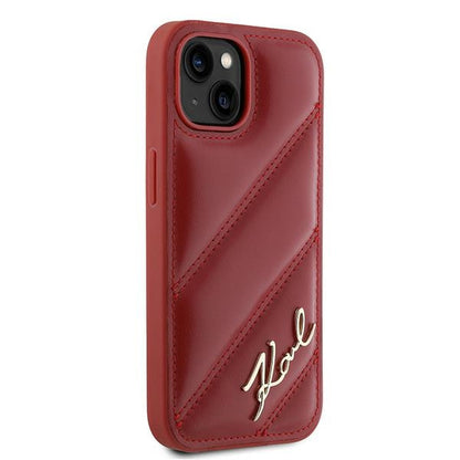 Etui til Apple iPhone 15, Karl Lagerfeld, Diagonal Quilted Script, Rosie