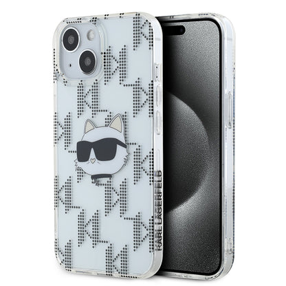 Cover til Apple iPhone 15, Karl Lagerfeld, IML Electroplated Choupette Head, Transparent