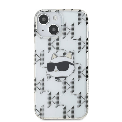 Cover til Apple iPhone 15, Karl Lagerfeld, IML Electroplated Choupette Head, Transparent