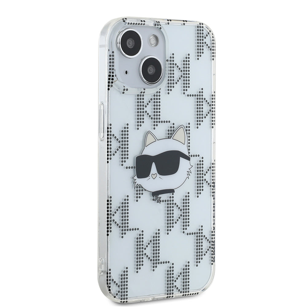 Cover til Apple iPhone 15, Karl Lagerfeld, IML Electroplated Choupette Head, Transparent