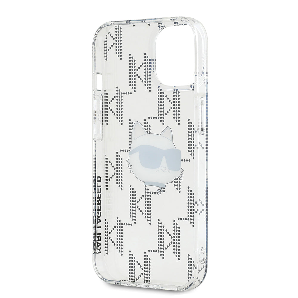 Cover til Apple iPhone 15, Karl Lagerfeld, IML Electroplated Choupette Head, Transparent