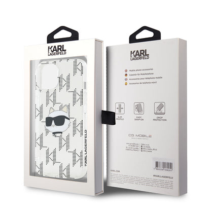 Cover til Apple iPhone 15, Karl Lagerfeld, IML Electroplated Choupette Head, Transparent