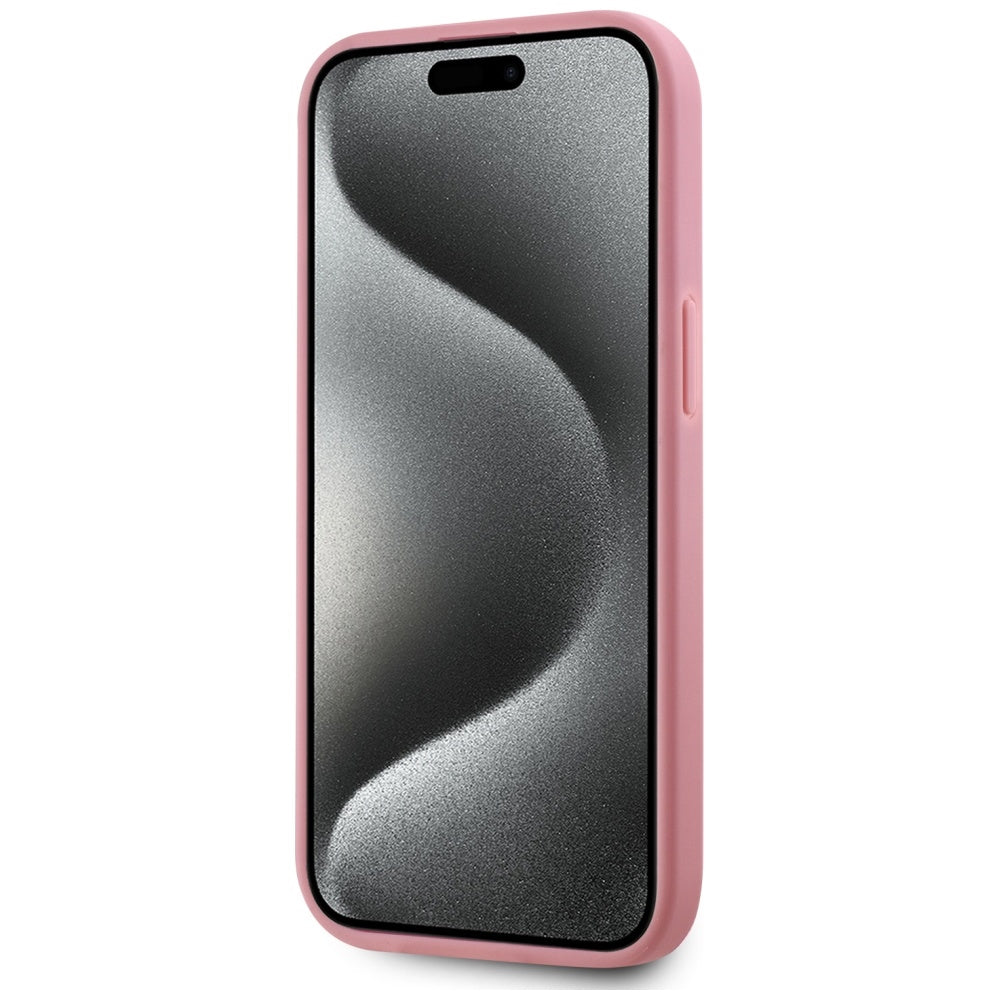 Etui til Apple iPhone 15, Karl Lagerfeld, Metal Signature, Pink