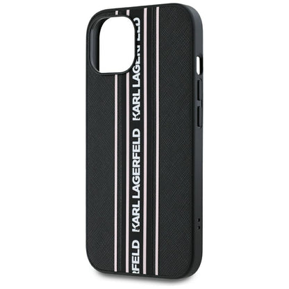 Etui til Apple iPhone 15, Karl Lagerfeld, Saffiano Athleisure Stripes med Strop, Pink