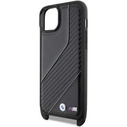Cover til Apple iPhone 15 Plus, BMW, M Edition Carbon Stripe & Strap, Sort