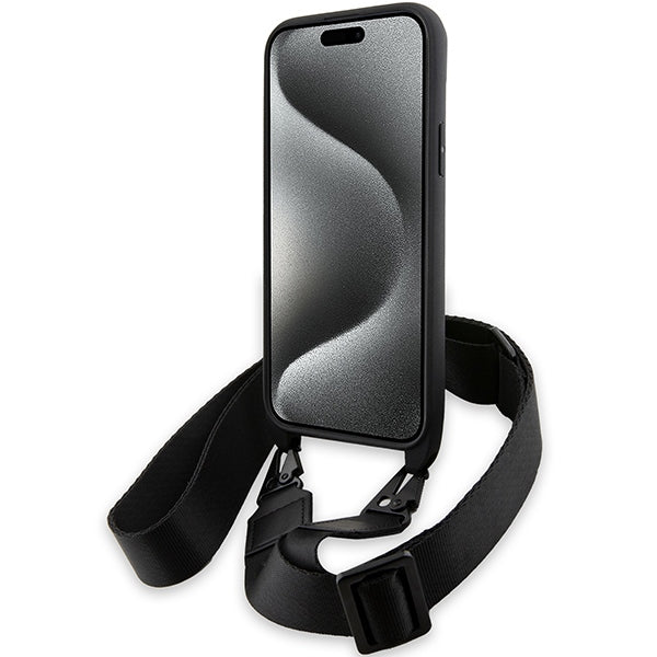 Cover til Apple iPhone 15 Plus, BMW, M Edition Carbon Stripe & Strap, Sort