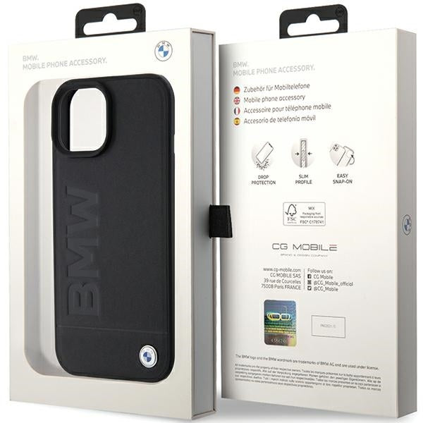 Cover til Apple iPhone 15 Plus, BMW, Natural Hot Stamp, Sort