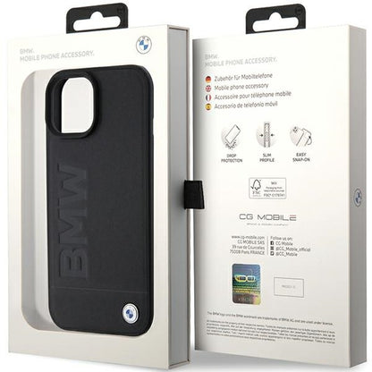 Cover til Apple iPhone 15 Plus, BMW, Natural Hot Stamp, Sort