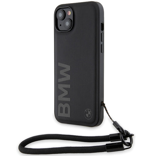 Cover til Apple iPhone 15 Plus, BMW, Signature Wordmark Cord, Sort