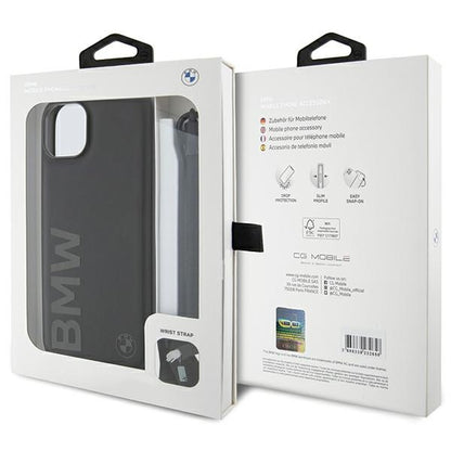 Cover til Apple iPhone 15 Plus, BMW, Signature Wordmark Cord, Sort
