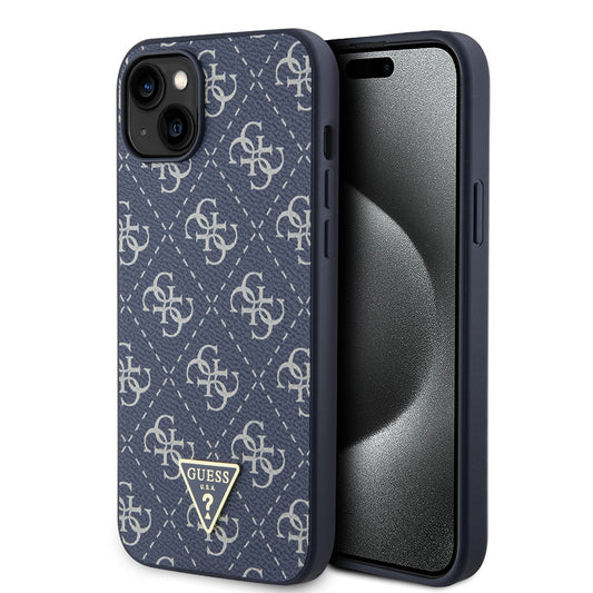 Etui til Apple iPhone 15 Plus, Guess, 4G Triangle Logo, Blå