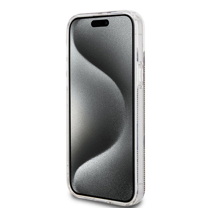 Etui til Apple iPhone 15 Plus, Guess, IML 4G Gold Stripe, Brun