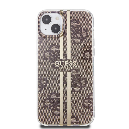 Etui til Apple iPhone 15 Plus, Guess, IML 4G Gold Stripe, Brun