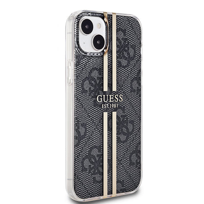 Etui til Apple iPhone 15 Plus, Guess, IML 4G Gold Stripe, Sort