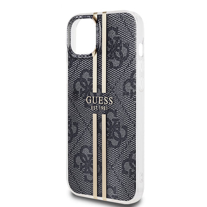 Etui til Apple iPhone 15 Plus, Guess, IML 4G Gold Stripe, Sort