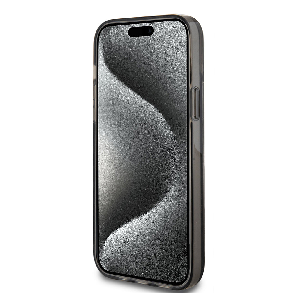 Etui til Apple iPhone 15 Plus, Guess, Liquid Glitter Gold Stripes, Sort