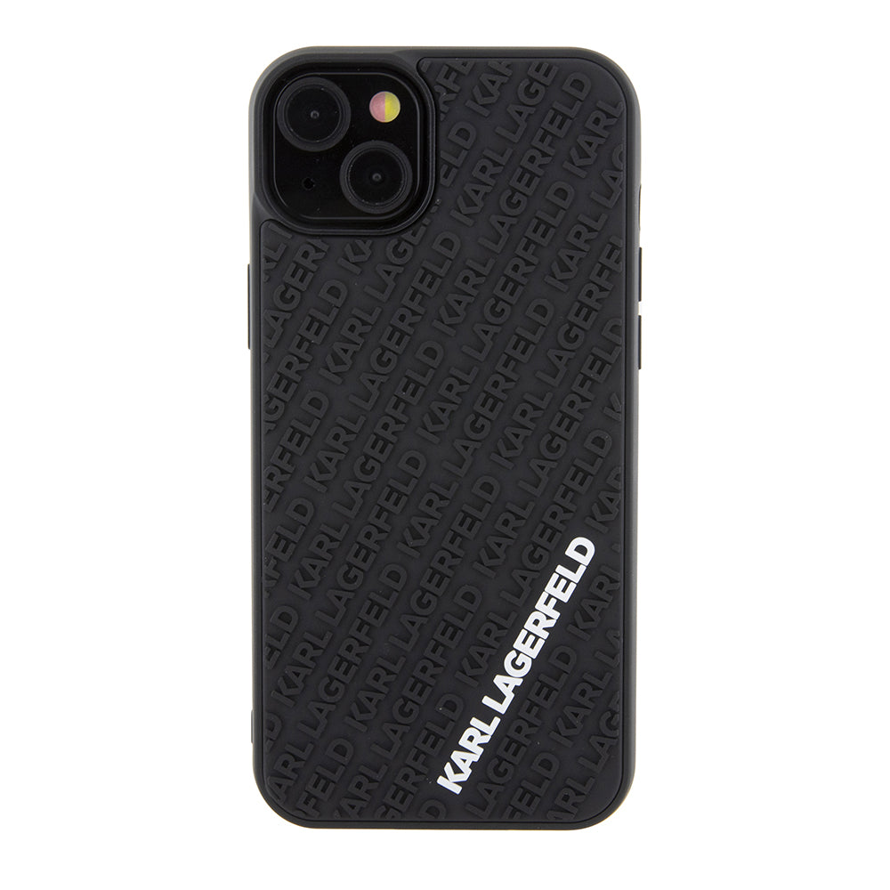 Etui til Apple iPhone 15 Plus, Karl Lagerfeld, 3D Rubber Multi Logo, Sort