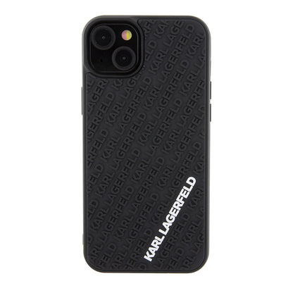 Etui til Apple iPhone 15 Plus, Karl Lagerfeld, 3D Rubber Multi Logo, Sort