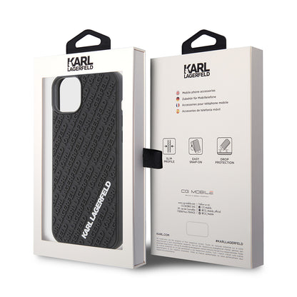 Etui til Apple iPhone 15 Plus, Karl Lagerfeld, 3D Rubber Multi Logo, Sort