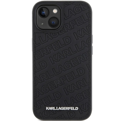 Etui til Apple iPhone 15 Plus, Karl Lagerfeld, Diagonal Quilted K Mønster, Sort