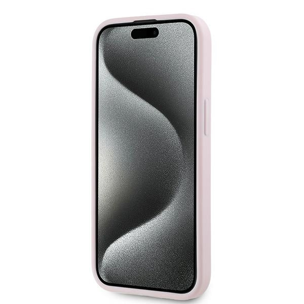 Etui til Apple iPhone 15 Plus, Karl Lagerfeld, Diagonal Quilted Script, Pink