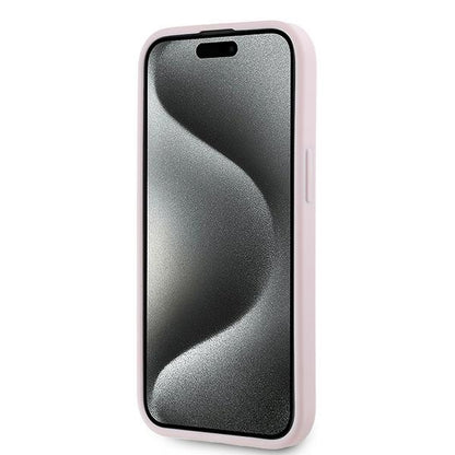 Etui til Apple iPhone 15 Plus, Karl Lagerfeld, Diagonal Quilted Script, Pink