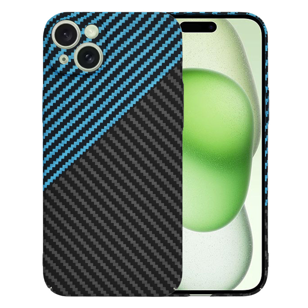 Cover til Apple iPhone 15 Plus, Techsuit, Carbonite FiberShell, Sort Bleu