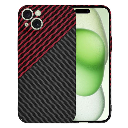 Cover til Apple iPhone 15 Plus, Techsuit, Carbonite FiberShell, Sort Rød