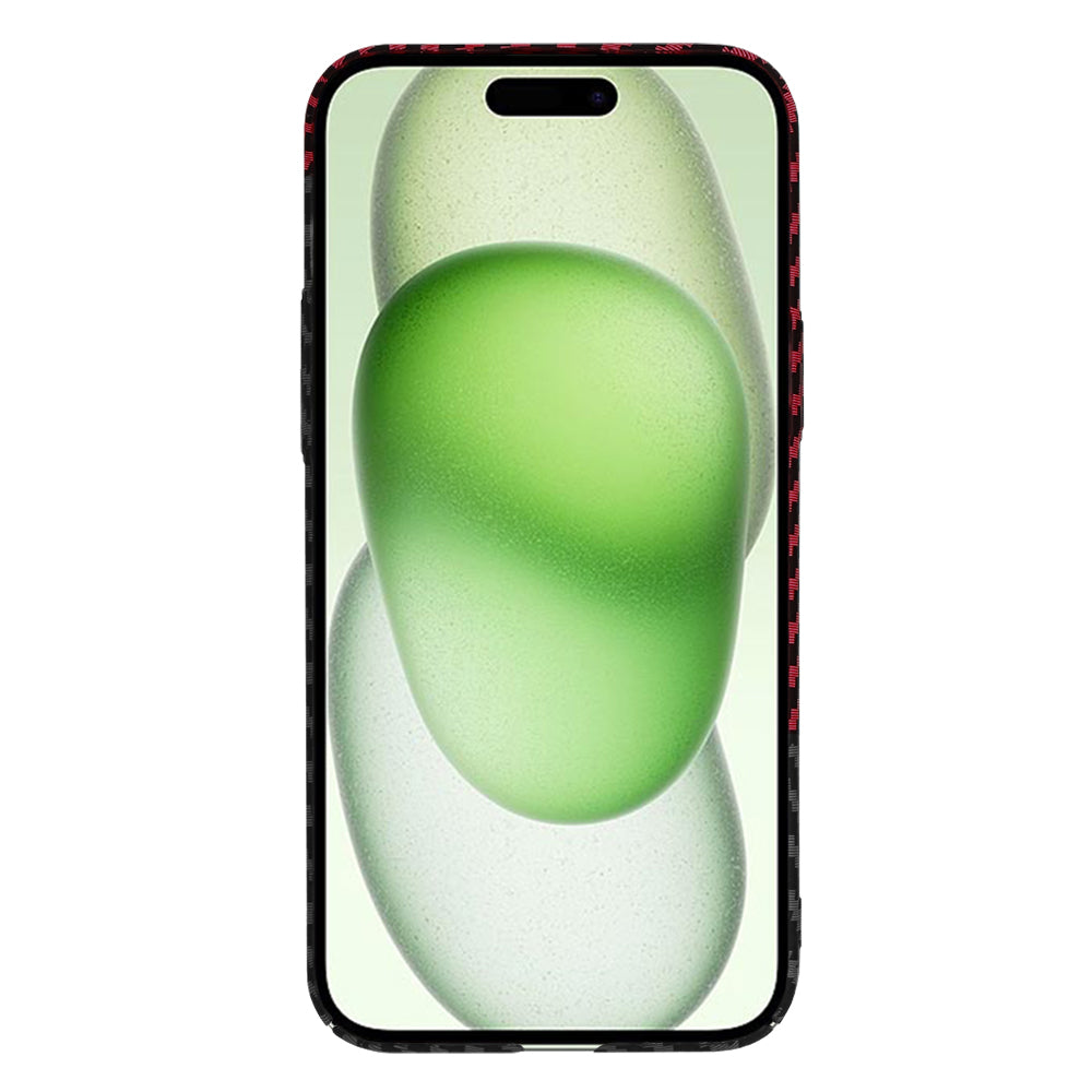 Cover til Apple iPhone 15 Plus, Techsuit, Carbonite FiberShell, Sort Rød